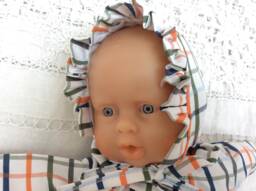 Cotton Bonnet For A 30cm Doll - thumbnail 1