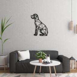 Great Dane/Dog Themed Wall Decor Art Wooden Geometric - Nursery Animals - thumbnail 1