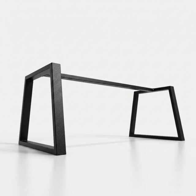 Table Legs - Customizable Artisanal Metal For Dining Tables, Desks, Contract Modern 80x40mm Base, Taormina Design - image 1