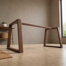 Table Legs - Customizable Artisanal Metal For Dining Tables, Desks, Contract Modern 80x40mm Base, Taormina Design - thumbnail 4
