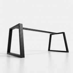 Table Legs - Customizable Artisanal Metal For Dining Tables, Desks, Contract Modern 80x40mm Base, Taormina Design - thumbnail 1