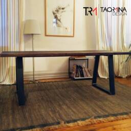 Table Legs - Customizable Artisanal Metal For Dining Tables, Desks, Contract Modern 80x40mm Base, Taormina Design - thumbnail 3