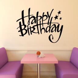Free Shipping Wall Decals Happy Birthday Lettering Stars Interior Design Art Mural Home Vinyl Decal Sticker Kid Nursery Baby Room Decor M206 - thumbnail 2