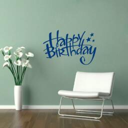 Free Shipping Wall Decals Happy Birthday Lettering Stars Interior Design Art Mural Home Vinyl Decal Sticker Kid Nursery Baby Room Decor M206 - thumbnail 3