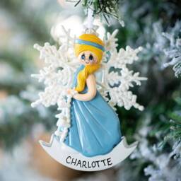 Personalized Snow Princess Christmas Decoration Brunette Hair - thumbnail 2