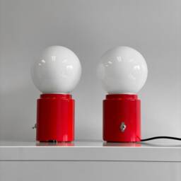 Cylindair Switch Red Aviation Modern Art Exit Glass Globe Accent Side Table Lamp - Made From Aircraft Parts Pilot Life Wife Wedding Gift