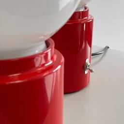 Cylindair Switch Red Aviation Modern Art Exit Glass Globe Accent Side Table Lamp - Made From Aircraft Parts Pilot Life Wife Wedding Gift - thumbnail 4