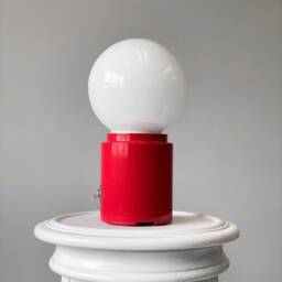 Cylindair Switch Red Aviation Modern Art Exit Glass Globe Accent Side Table Lamp - Made From Aircraft Parts Pilot Life Wife Wedding Gift - thumbnail 3