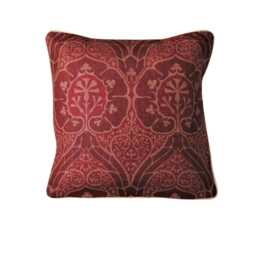 William Morris, Voysey, Arts & Crafts, Burgundy Red Beige, Linen Union Cushion Cover, Throw Pillow Home Decor - thumbnail 1
