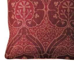 William Morris, Voysey, Arts & Crafts, Burgundy Red Beige, Linen Union Cushion Cover, Throw Pillow Home Decor - thumbnail 3