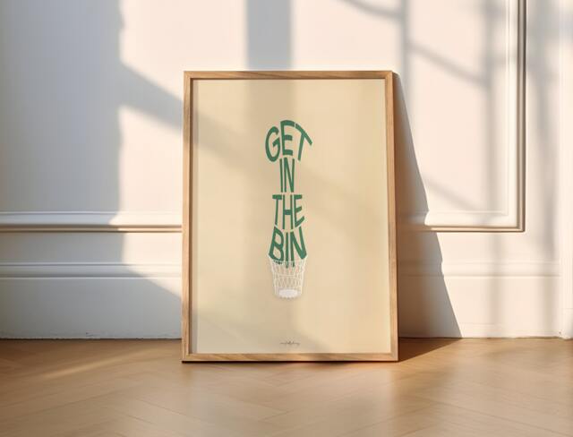 Get in The Bin Wall Art Print - Funny Vibrant Graphic Poster - image 1