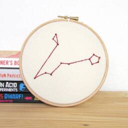Pisces Star Sign Wall Art - Hand Embroidered Constellation Zodiac Hanging Gift For March Birthday Or Gift Pisces - thumbnail 3