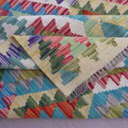 7x10 Kilim Rug, Flatweave Handmade Natural Dyes Wool Large Area Afghan Geometric Oriental Bedroom, Living Room Rug - thumbnail 4
