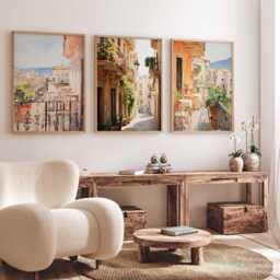 Set Of 3 Palermo Travel Posters, Italy Wall Art Prints, City Decor, Italian Print, Sicily Skyline Artwork - thumbnail 2