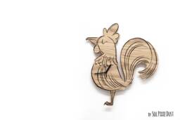 Rooster Engraved Wood - Kids Nursery Room, Baby Room Wall Clock - thumbnail 1