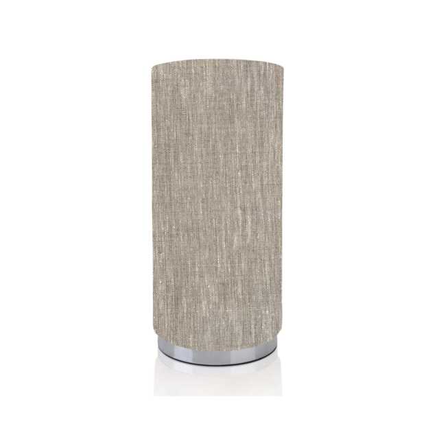 Marsons Natural Linen Fabric, Chrome Base Pad Lamp/Nightlite, Colourful Design, Made in UK - image 1