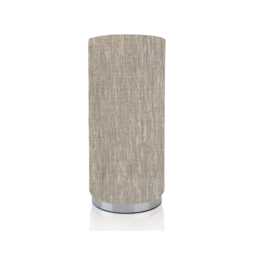 Marsons Natural Linen Fabric, Chrome Base Pad Lamp/Nightlite, Colourful Design, Made in UK - thumbnail 1