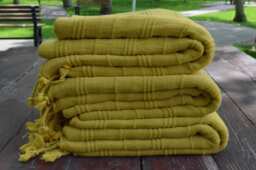 "Yellow Towel, Stone Washed Towel, Beach Towel, Bath Towel, Pool Towel, 34""x63"