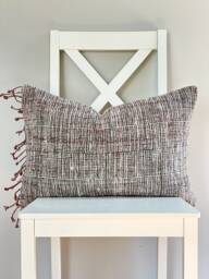 Brown Tribal Hemp Hand Woven Natural Dye Color Pillow Cover - thumbnail 1