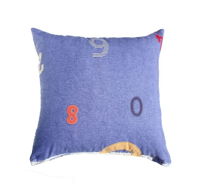 Numbers Pillow Cover - Blue, Orange & Yellow - image 1