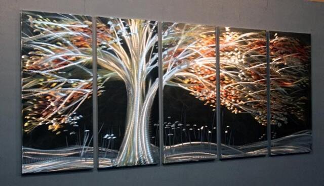 Metal Tree Wall Art Modern Abstract Sculpture - image 1