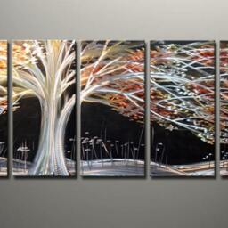 Metal Tree Wall Art Modern Abstract Sculpture - thumbnail 2