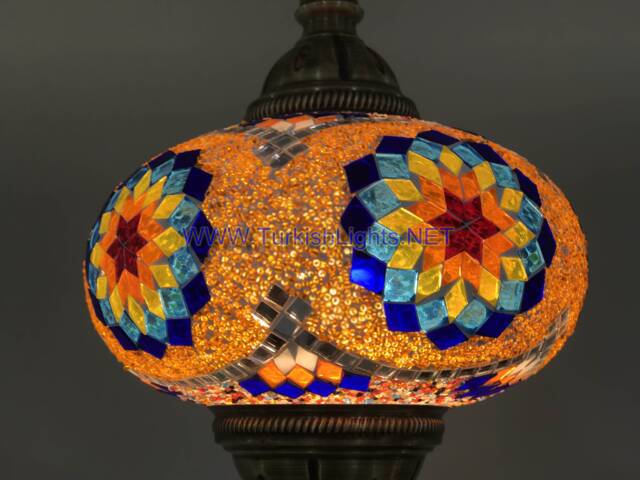 Turkish Handmade Mosaic Hanging Lamp - Extra Large Globe - No5 Globe - image 1