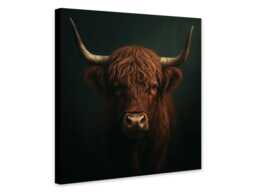 Highland Cow Portrait - Fine Art Canvas Print, Framed Option - thumbnail 1