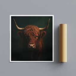 Highland Cow Portrait - Fine Art Canvas Print, Framed Option - thumbnail 3