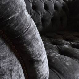 Luxury Grey Velvet Chesterfield Snuggle Chair, British Handmade - thumbnail 3