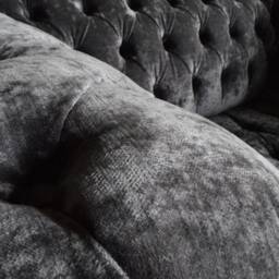 Luxury Grey Velvet Chesterfield Snuggle Chair, British Handmade - thumbnail 4