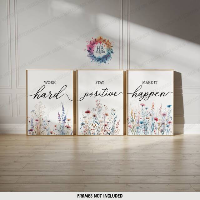 Boho Home Office Prints - Set Of 3 Posters - Minimalist Desk Decor Work From Wall Art Wfh Gifts Coworker Workplace Pictures - image 1