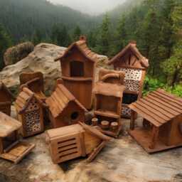 Rustic Wooden Hanging Bird Feeder - Outdoor Feeding Station - thumbnail 4