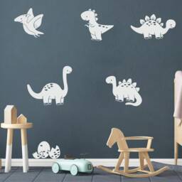 Kids Dinosaur Set - Removable Vinyl Wall Decal For Kids Bedrooms - thumbnail 2