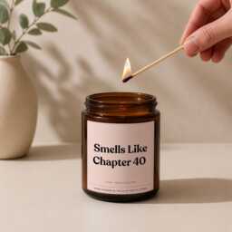 Funny 40Th Birthday Candle Gift - Smells Like Chapter 40 For Her Best Friend Present - thumbnail 2