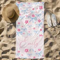 Personalized Name Fruit Beach Towel, Child Custom Monogram Pool Towel For Kids, Vacation Gift, Picnic - thumbnail 2