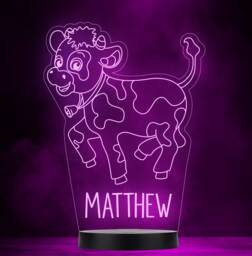 Cow Bell Farm Animals Cute Personalised Gift Colour Change Led Lamp Night Light - thumbnail 1