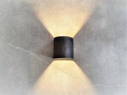 Handmade Black Ceramic Wall Sconce Diamond Cut Led Light