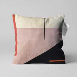 Abstract Geometric Chenille Cushion Cover - Modern Throw Pillow - thumbnail 1