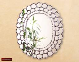 Decorative Silver Oval Wall Mirror 23.6