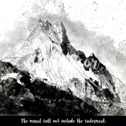 Black & White Mountains Removable Wallpaper, Peel Stick, Repositionable, Wall Decor, Decal, Self Adhesive, Repositionable #83 - thumbnail 3
