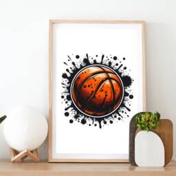 Sport Balls Art Print - Wall - Set Of 3 Graffiti Posters Boys Bedroom Decor Sports Room Artwork Basketball, Football, Tennis - thumbnail 2