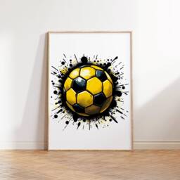 Sport Balls Art Print - Wall - Set Of 3 Graffiti Posters Boys Bedroom Decor Sports Room Artwork Basketball, Football, Tennis - thumbnail 3