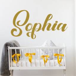Girl Name Wall Decal - Stickers Nursery Girls Bedroom Decor Gold Custom Vinyl Dm117 - thumbnail 1