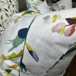 Wildflower Spring Cushion Cover John Lewis Fabric Blue Green Floral Leaf Pillow Case Cotton Linen/Handmade in UK - thumbnail 4