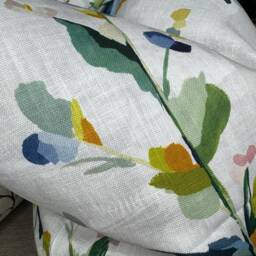 Wildflower Spring Cushion Cover John Lewis Fabric Blue Green Floral Leaf Pillow Case Cotton Linen/Handmade in UK - thumbnail 3