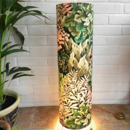 Handmade Tall Velvet Floor Lamp. Cottage Garden Wall Design