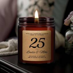 Custom Anniversary Gift Scented Candle, Anniversary, Wedding - thumbnail 1