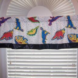 "Children's , Dinosaur Print Valances 1 Pair 52"" X 15.5"" Matching Throw Pillows Home Decor 14" - thumbnail 2