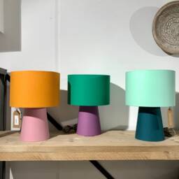 Designer Table Lamp Handmade in Orange & Lilac. Unique Statement Lamp. Contemporary Home Decor - thumbnail 3